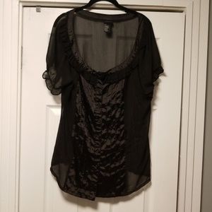 Torrid Sheer Tuxedo Style Blouse - Size 2